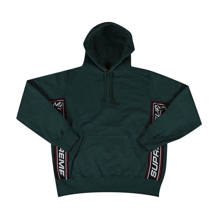 Supreme Text Rib Hoodie Dark Green