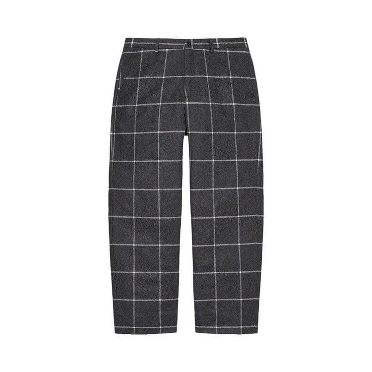 Supreme Windowpane Wool Trouser Black