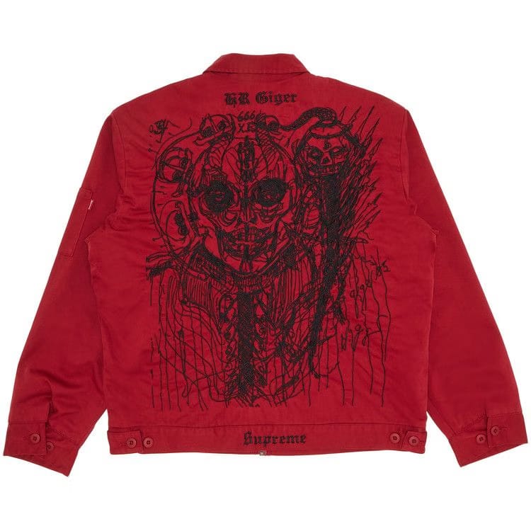 Supreme H.R. Giger Embroidered Work Jacket Red