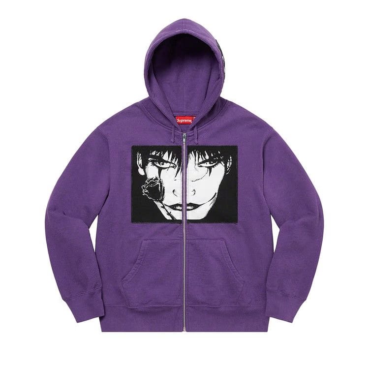 Supreme x The Crow Zip Up Hoodie Dusty Purple