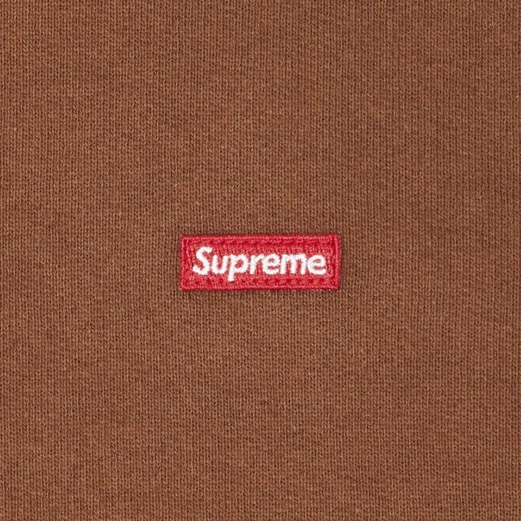 Supreme Small Box Drawcord Zip Up Hoodie Brown