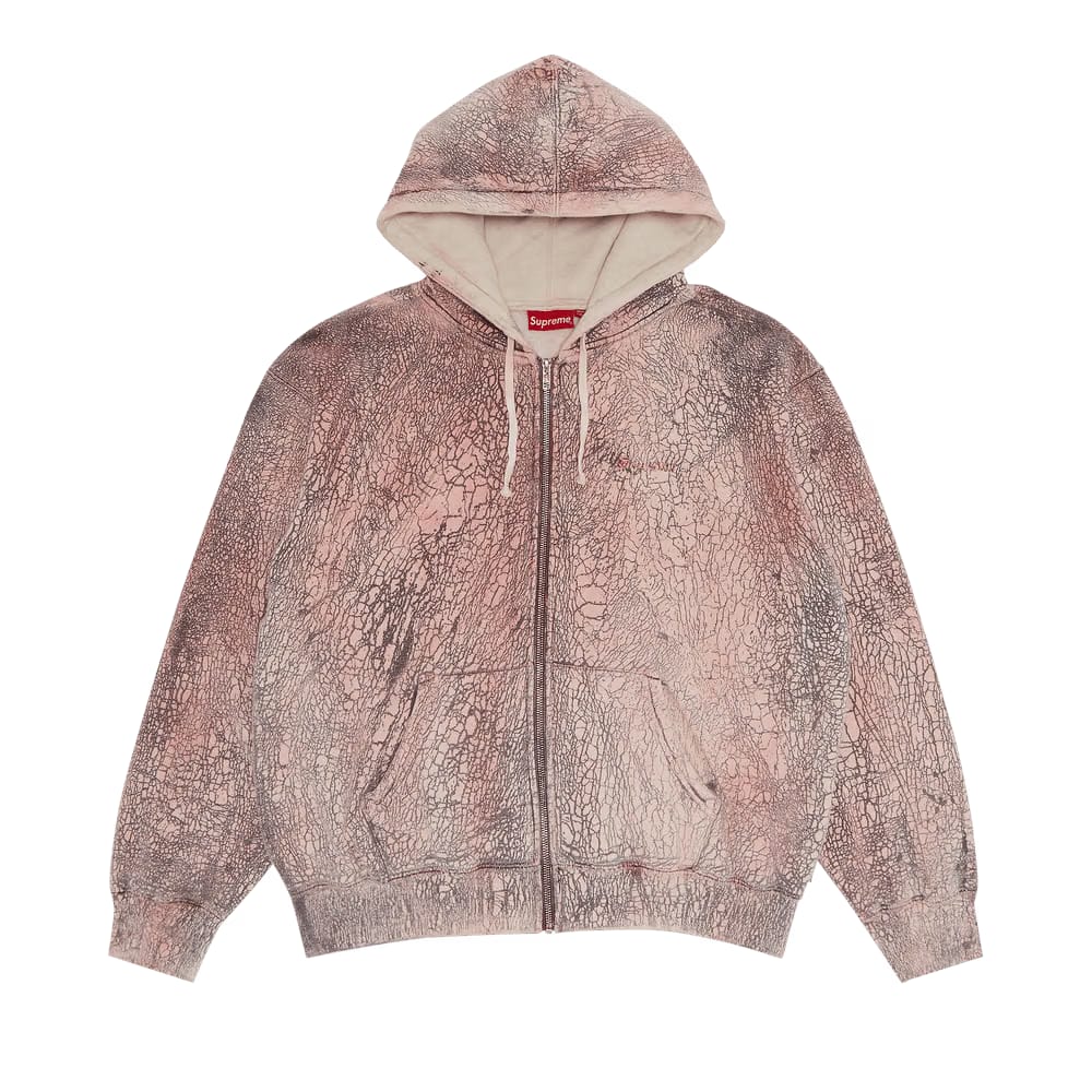 Supreme Crackle Zip Up Hoodie Red