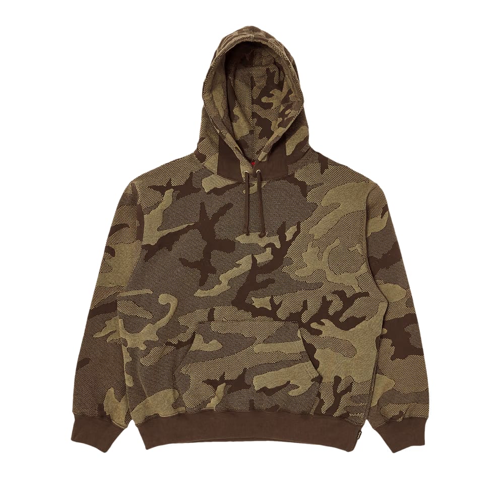 Supreme Jacquard Stripe Hoodie Brown Camo
