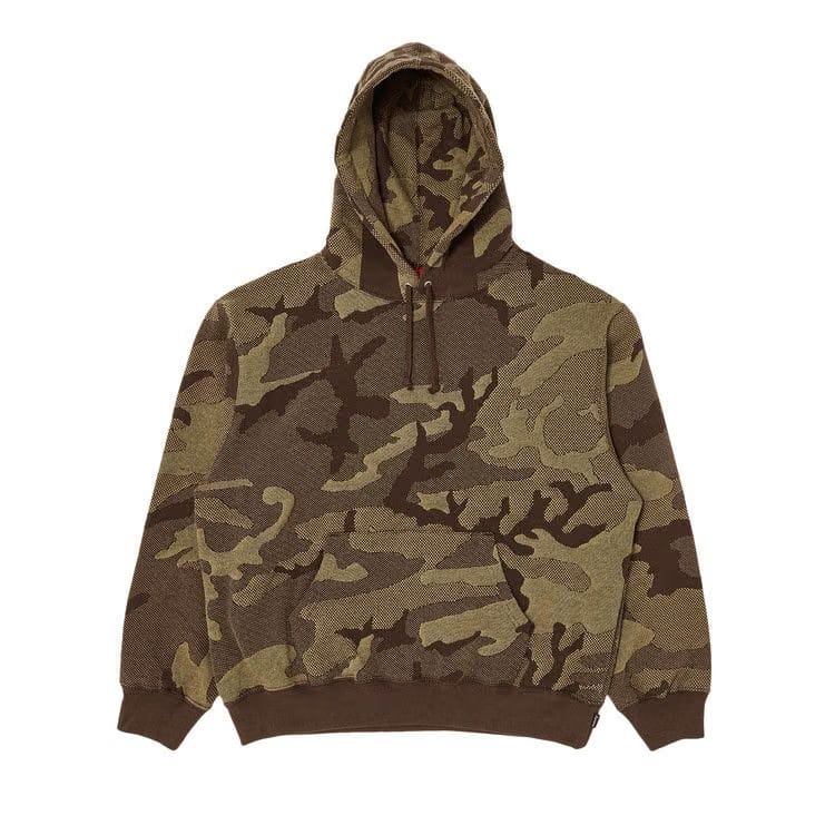 Supreme Jacquard Stripe Hoodie Brown Camo