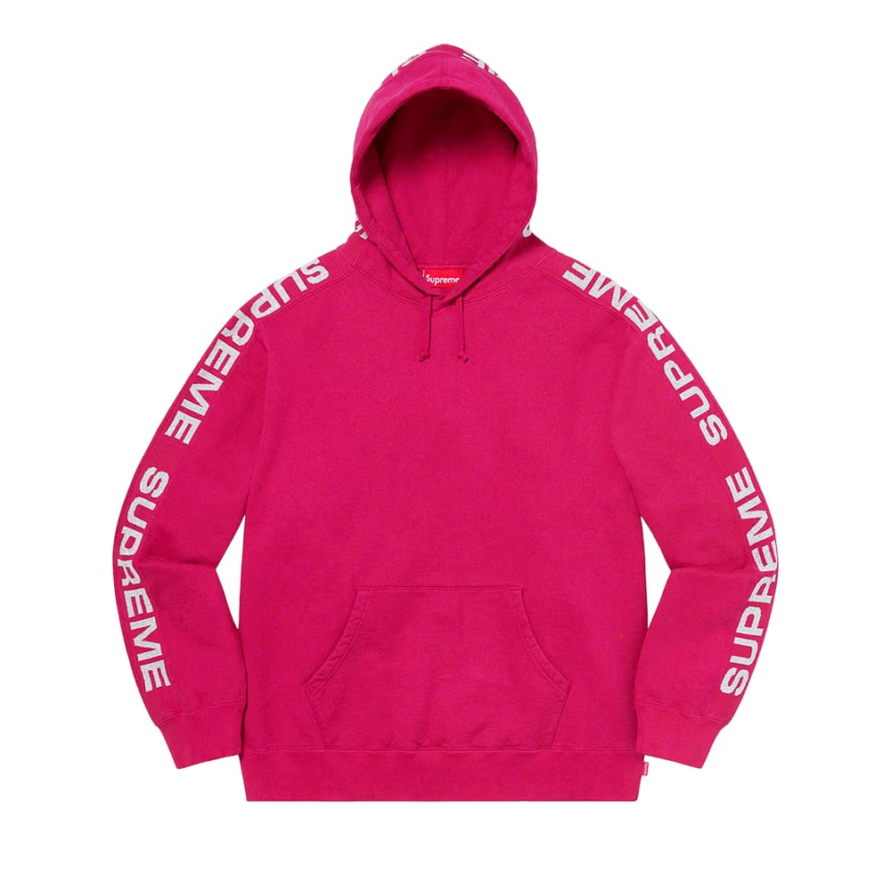 Supreme Metallic Rib Hoodie Fuchsia