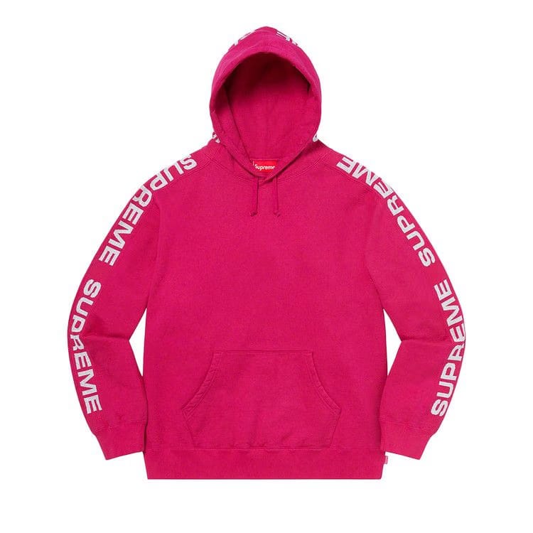 Supreme Metallic Rib Hoodie Fuchsia