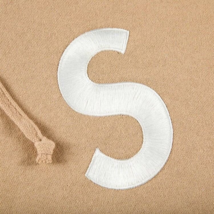 Supreme S Logo Split Hoodie Tan