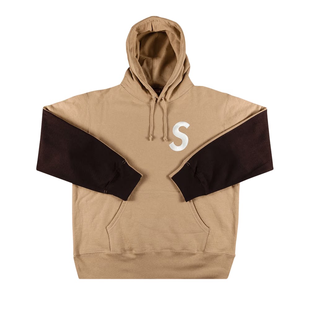 Supreme S Logo Split Hoodie Tan
