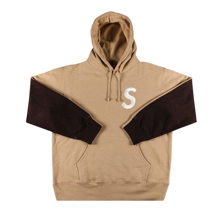 Supreme S Logo Split Hoodie Tan