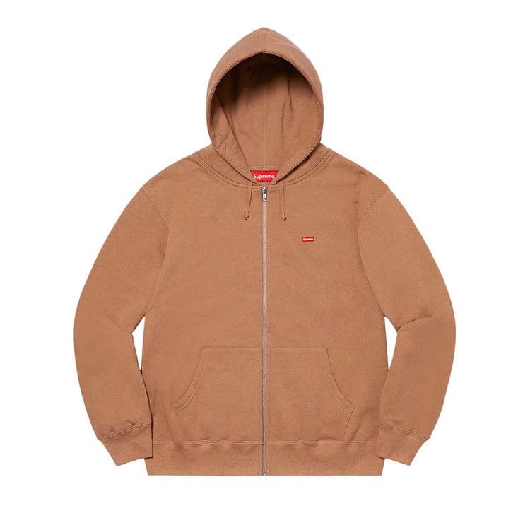 Supreme Small Box Zip Up Hoodie Brown