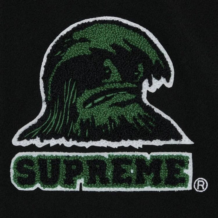Supreme Wave Varsity Jacket Black