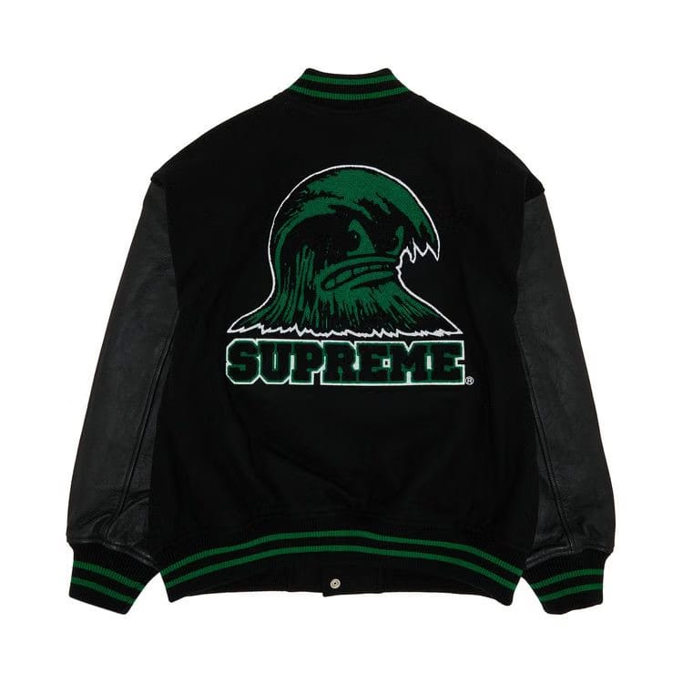 Supreme Wave Varsity Jacket Black