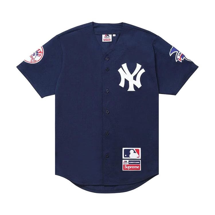 Supreme x Yankees Baseball Jersey Navy