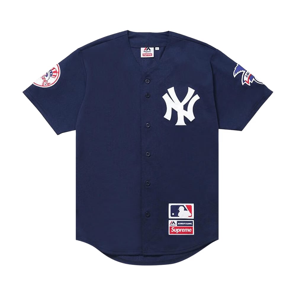 Supreme x Yankees Baseball Jersey Navy