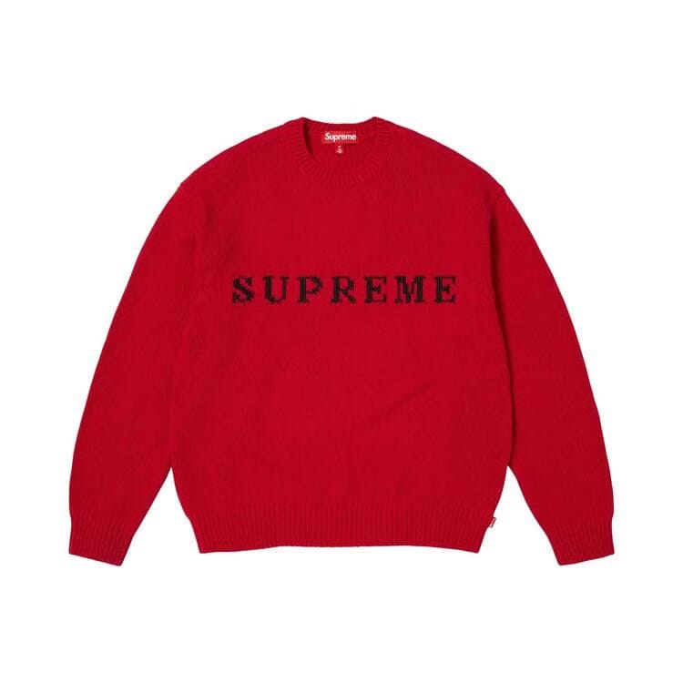 Supreme Contrast Logo Sweater Red