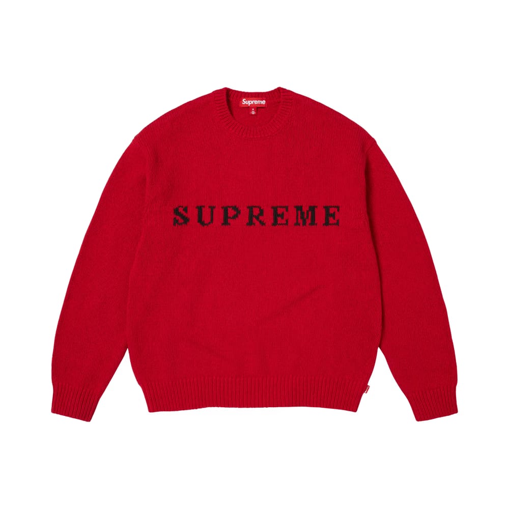 Supreme Contrast Logo Sweater Red