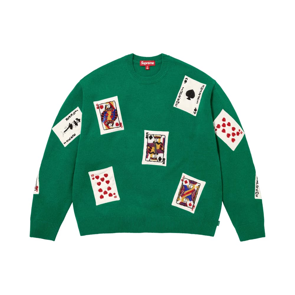 Supreme Beaded Cards Sweater Green