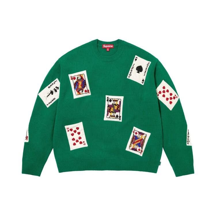 Supreme Beaded Cards Sweater Green
