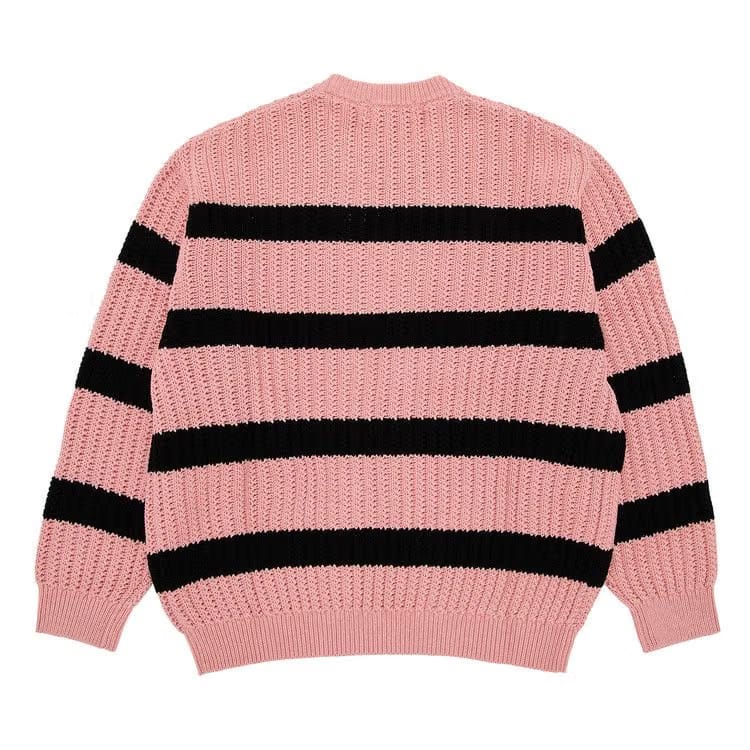 Supreme Loose Gauge Stripe Small Box Sweater Pink