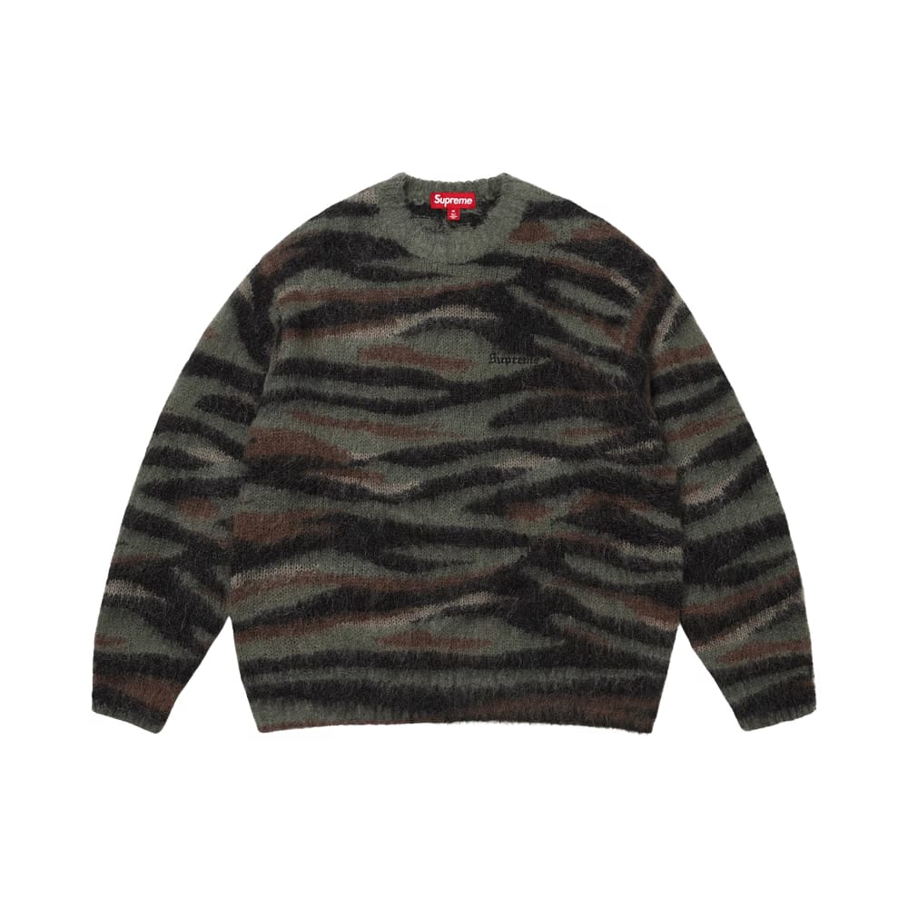 Supreme Brushed Mohair Sweater Tiger Camo