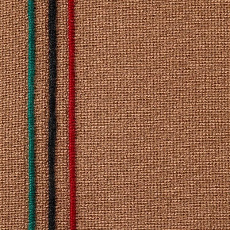 Supreme Stripe Zip Up Polo Sweater Tan