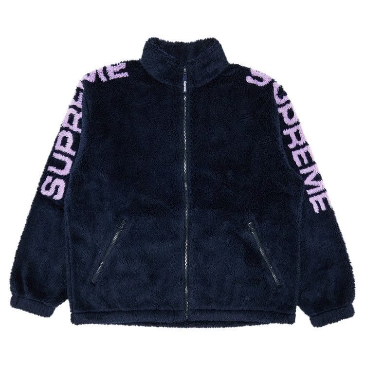 Supreme Shoulder Logo Fleece Jacket Navy