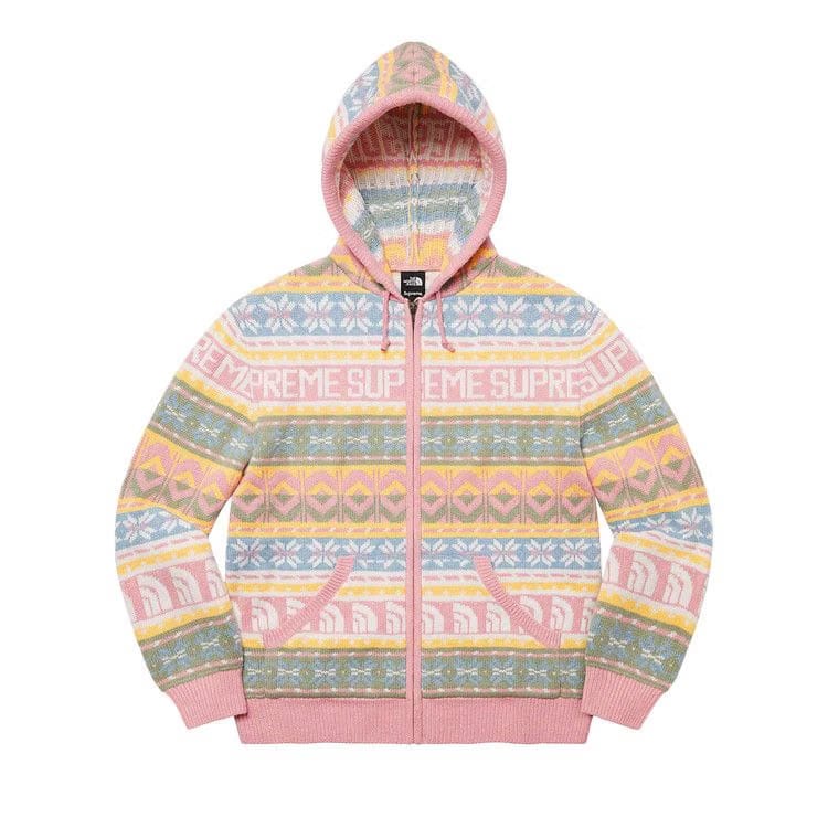 Supreme x The North Face Zip Up Hooded Sweater Pink
