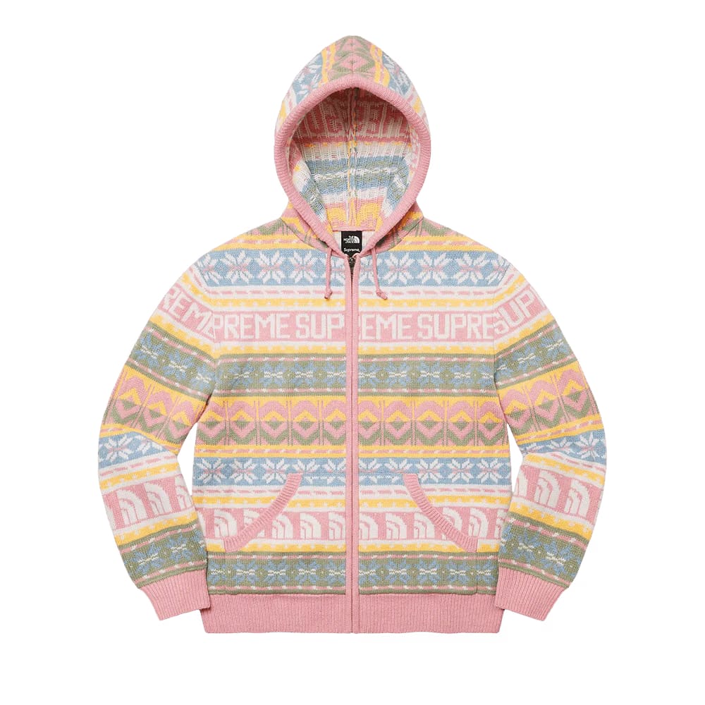 Supreme x The North Face Zip Up Hooded Sweater Pink