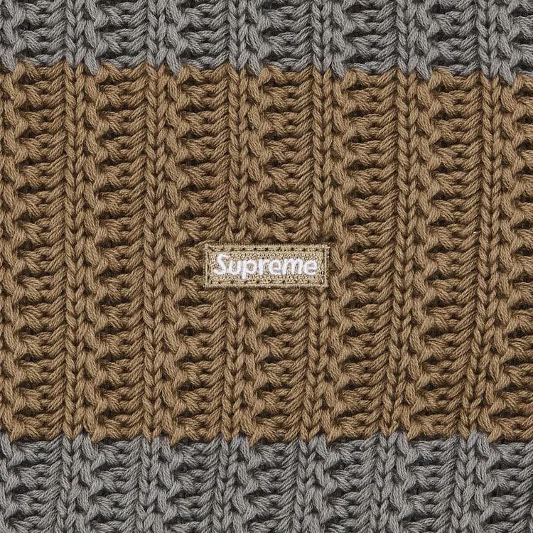 Supreme Loose Gauge Stripe Small Box Sweater Khaki