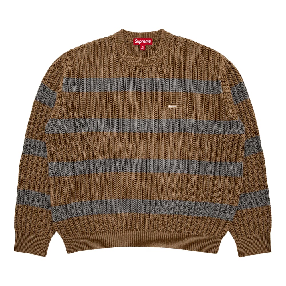 Supreme Loose Gauge Stripe Small Box Sweater Khaki