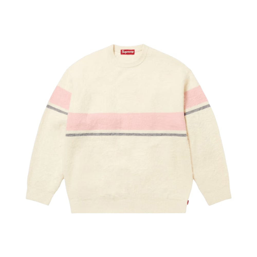Supreme Brushed Stripe Sweater Ivory