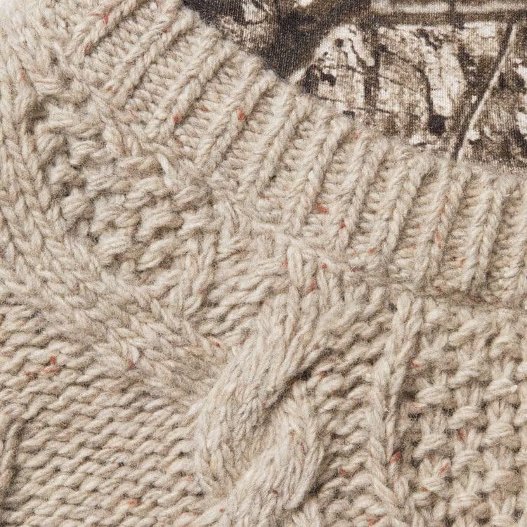 Supreme Cable Hooded Sweater Oatmeal