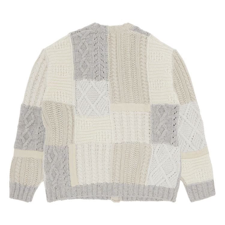 Supreme Patchwork Cable Knit Cardigan Ivory