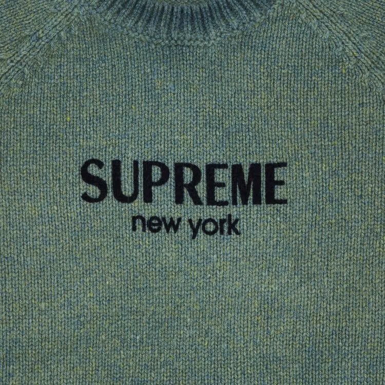 Supreme Flocked Logo Sweater Green