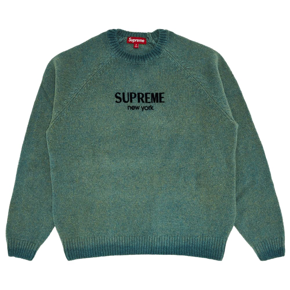 Supreme Flocked Logo Sweater Green