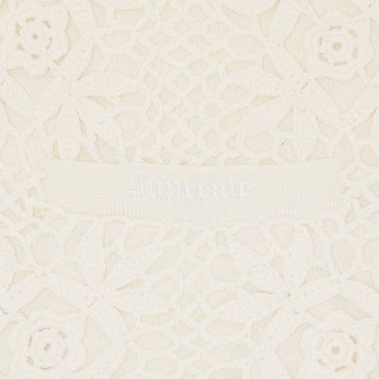 Supreme Crochet Zip Up Cardigan White