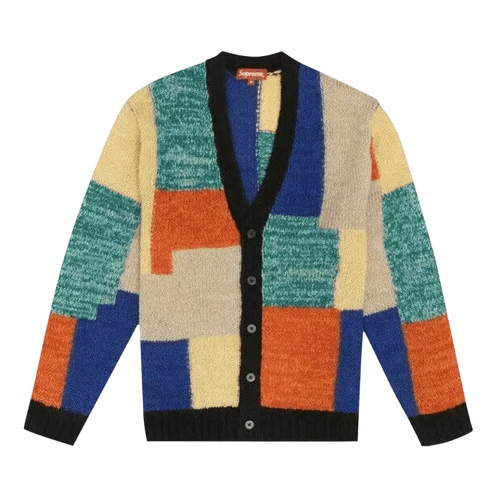 Supreme Patchwork Mohair Cardigan Multicolor