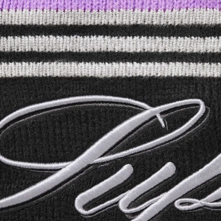 Supreme Script Stripe Half Zip Sweater Purple