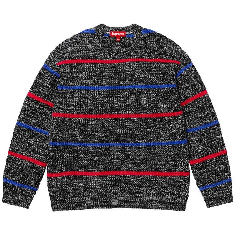 Supreme Waffle Small Box Sweater Stripe Mélange