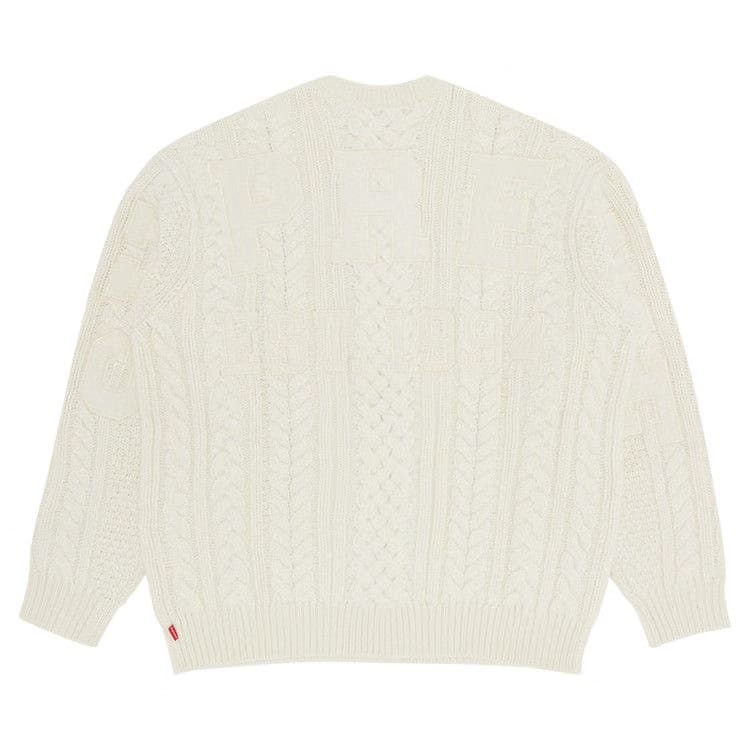 Supreme Appliqué Cable Knit Sweater Ivory