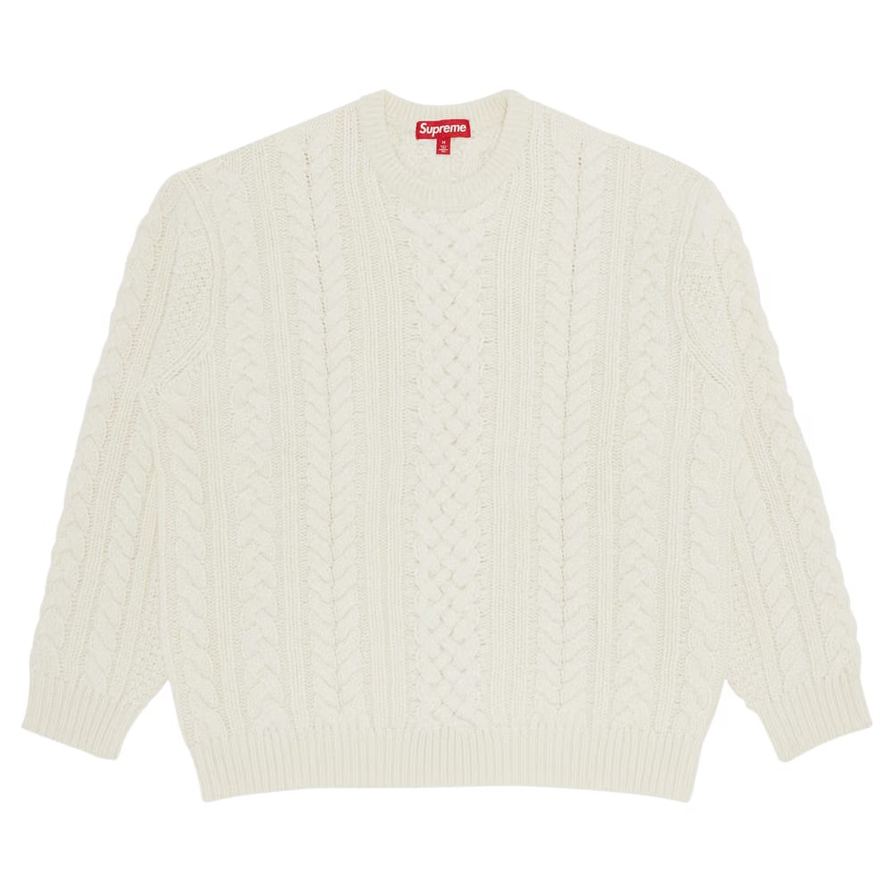 Supreme Appliqué Cable Knit Sweater Ivory