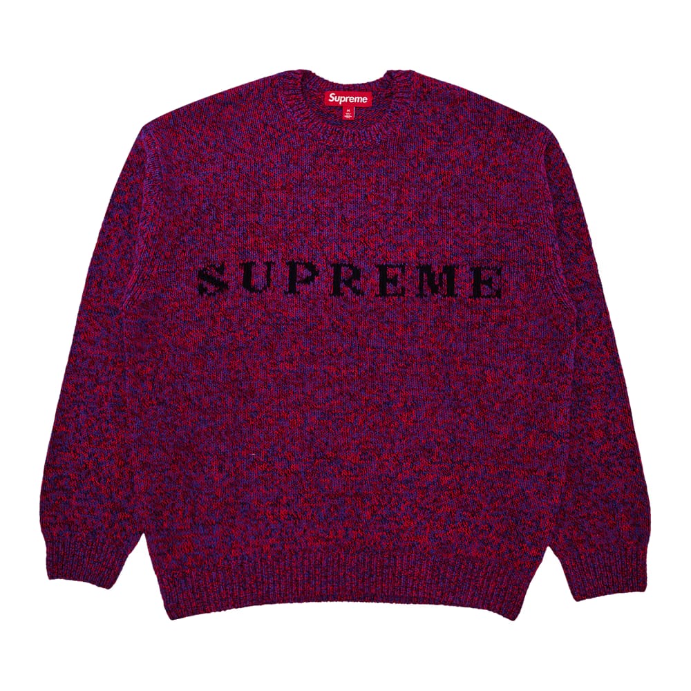 Supreme Contrast Logo Sweater Red Mélange