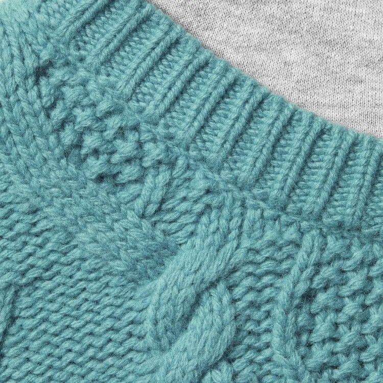 Supreme Cable Hooded Sweater Teal