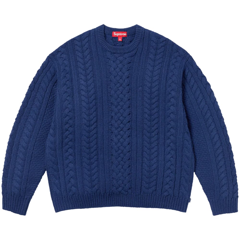 Supreme Appliqué Cable Knit Sweater Navy