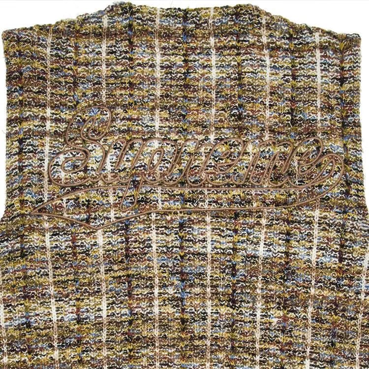 Supreme Speckled Zip Up Sweater Vest Tan