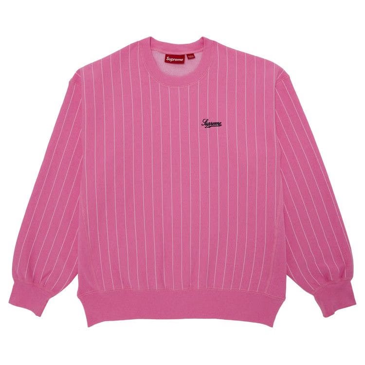Supreme Pinstripe Crewneck Pink