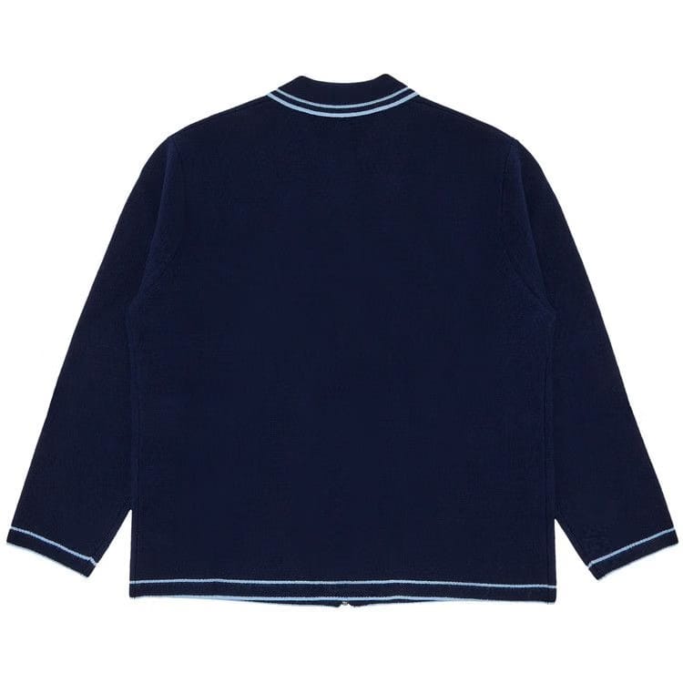 Supreme Zip Up Polo Sweater Navy