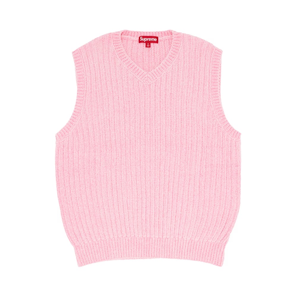Supreme Chenille Sweater Vest Pink