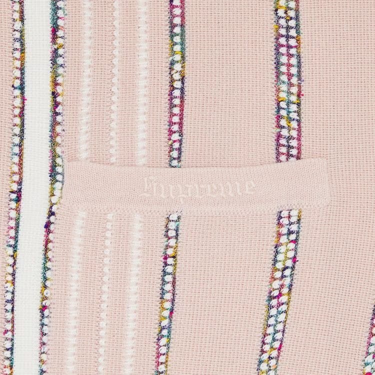 Supreme Speckle Stripe Zip Up Cardigan Pink