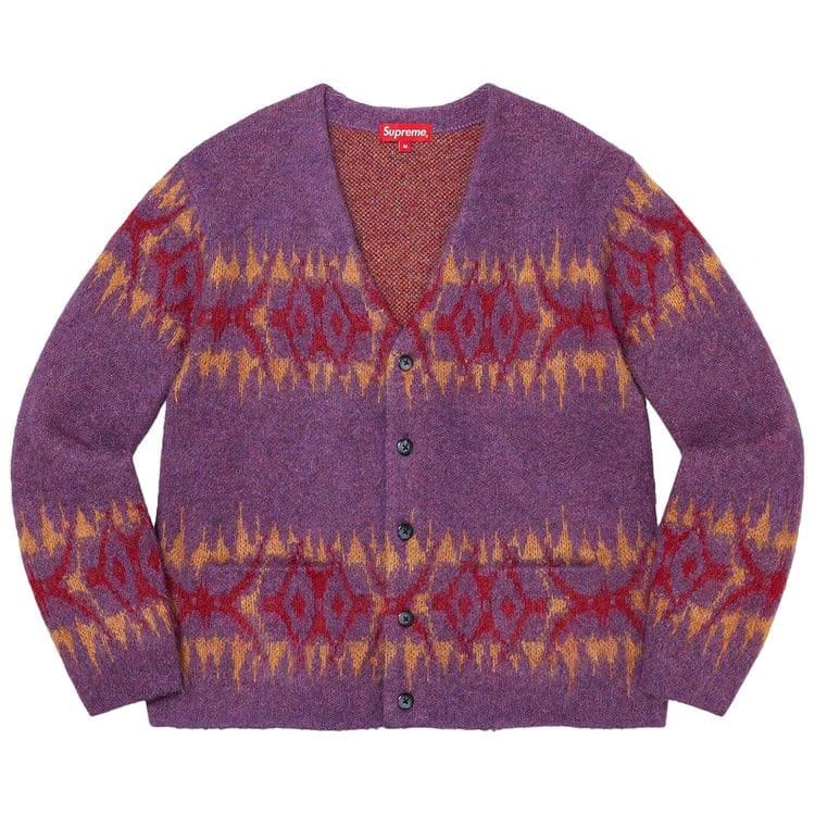 Supreme Abstract Stripe Cardigan Plum